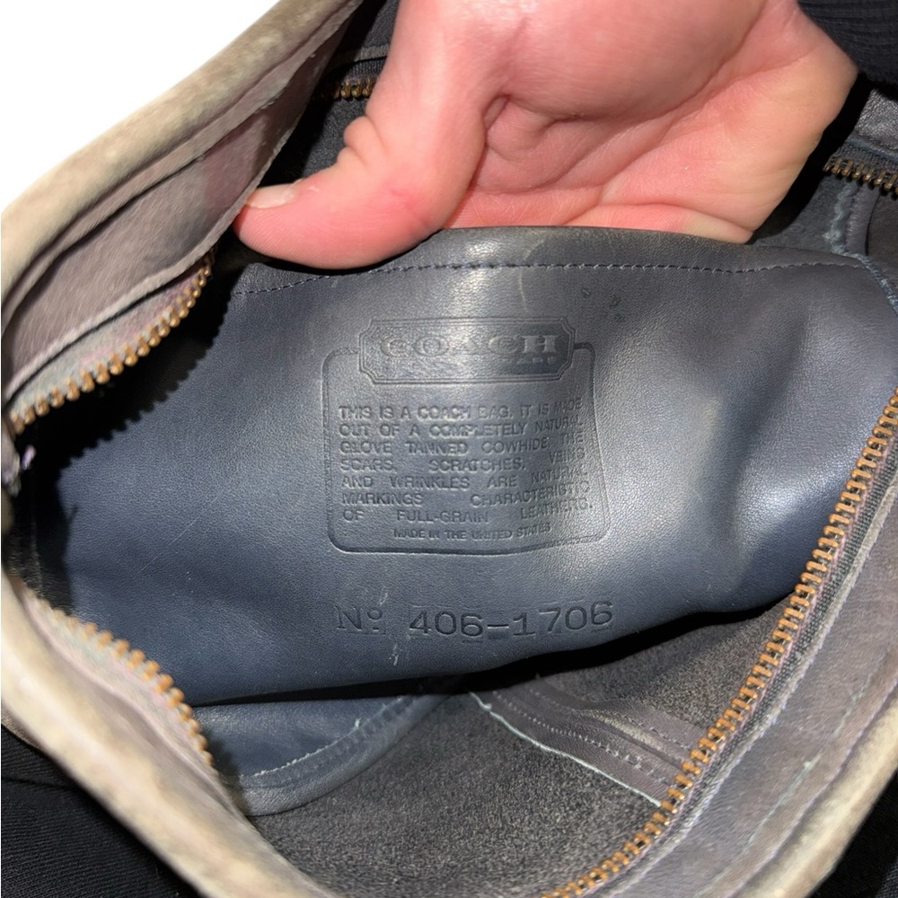 Vintage Coach 70s 80s Navy Bleeker Duffle Sac Zip Up Crossbody Bag Weathered - Picture 12 of 16